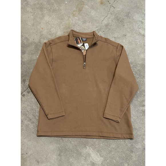 Woolrich Other - Vtg NWT Woolrich Fleece Lined Pullover  1/4 Zip Brown Men's Size XL